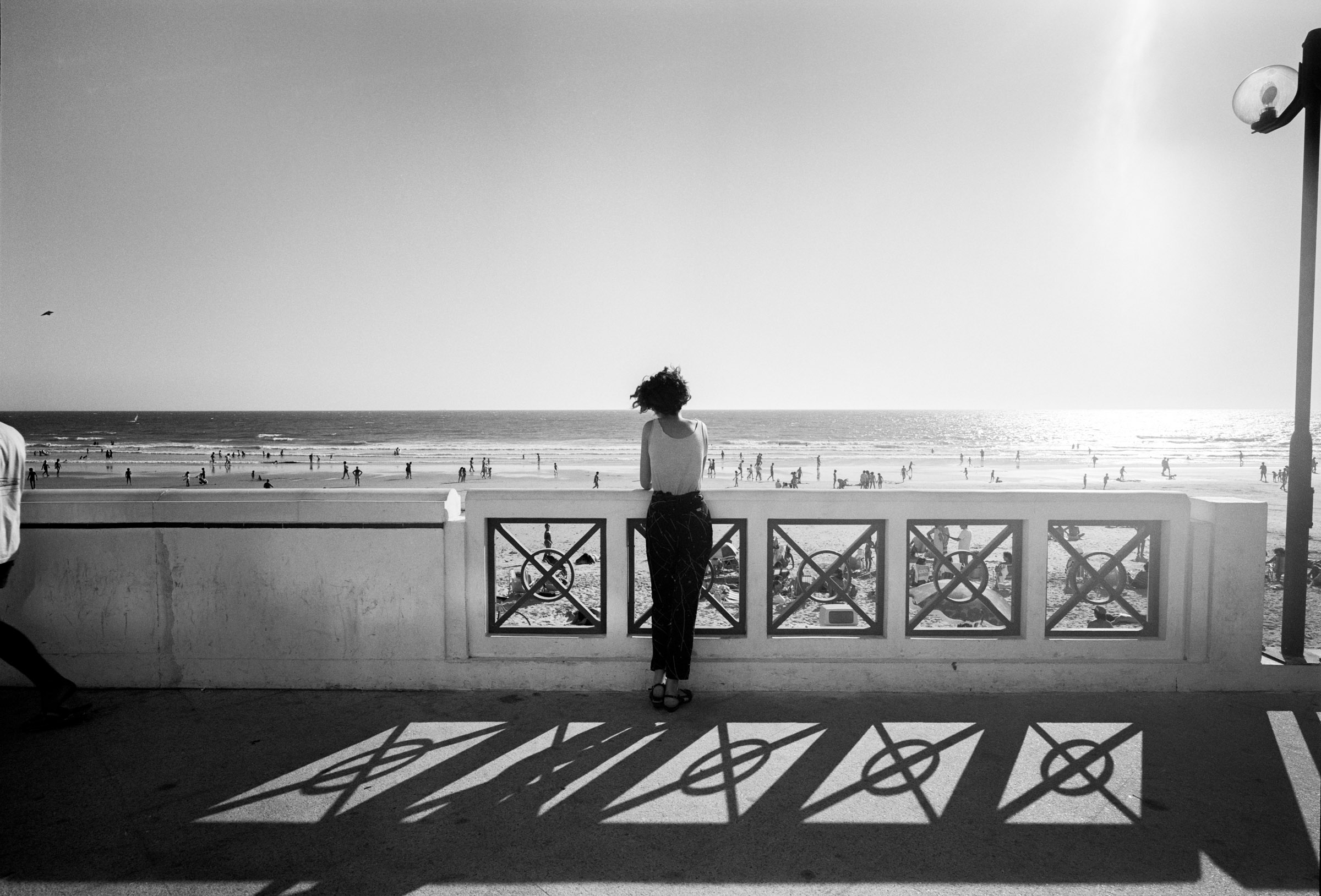 Girl at railing in Spain, 1985