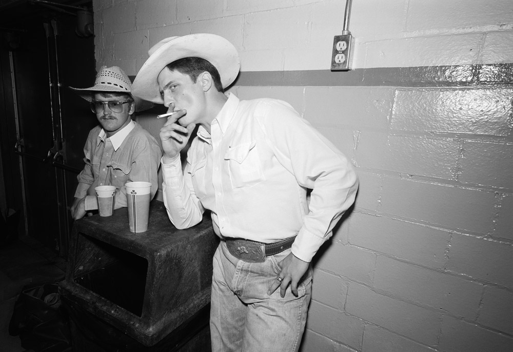 Photograph of cowboy smoking