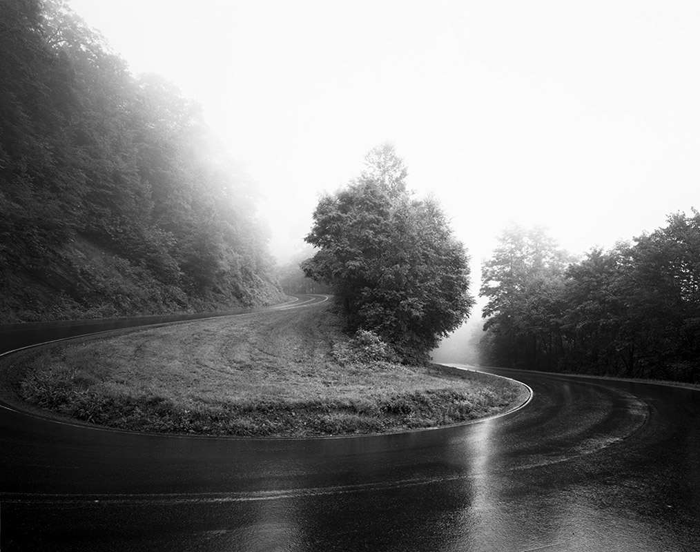 Photograph of road in fogg
